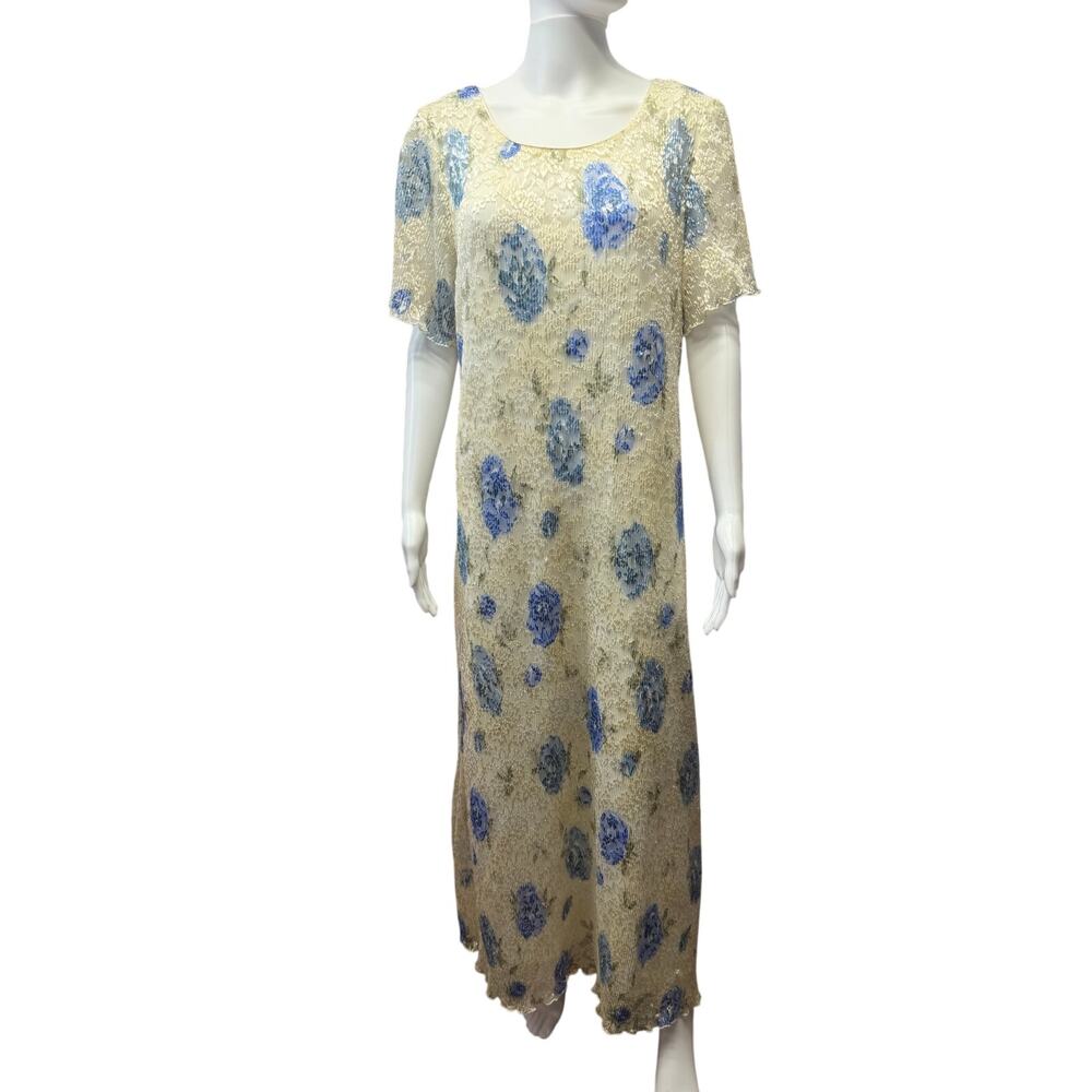 90s y2k VINTAGE RONNI NICOLE BY OUIDA SIZE 16 LONG FLORAL DRESS NWT